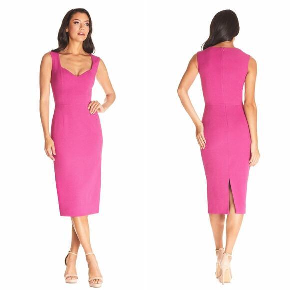 New! Dress the Population Elle‎ Dress in pink HIBISCUS, size S - Picture 1 of 15